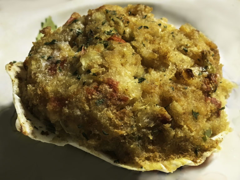 Appetizer Stuffed Scallop on a Half Shell Quite A Kitchen
