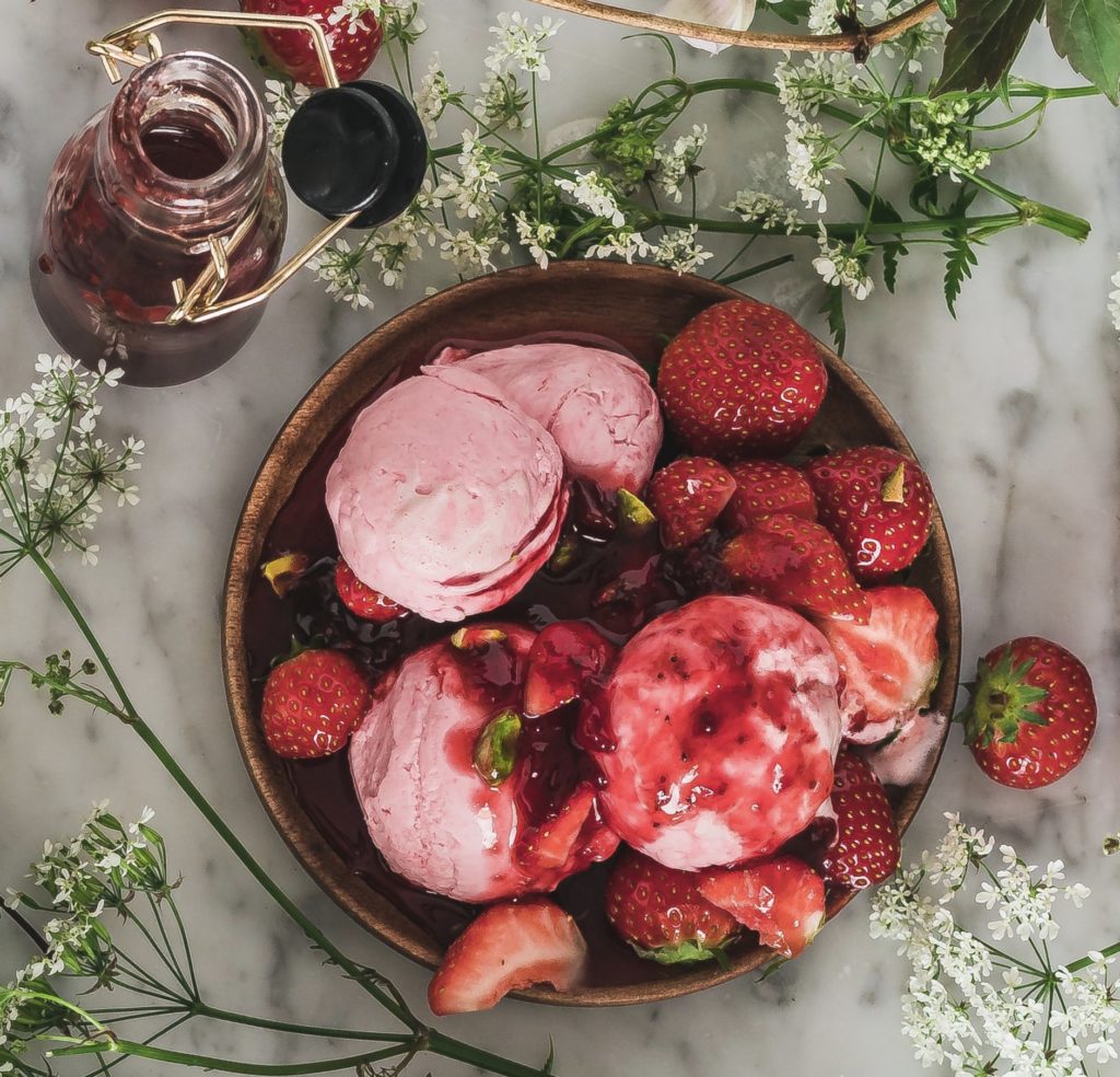 This ice cream is Delicious with pistachios and fresh berries if desired